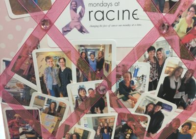 Bulletin Board with collage of photos from Mondays At Racine events