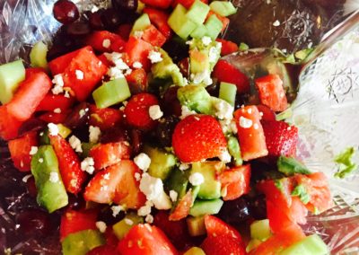 Summer Salad with Watermelon, Strawberries and Avocado by Wendy Kaplan, RD at Mondays AT Racine