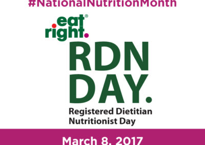 Graphic for #NationalNutritionMonth Registered Dietitian Day March 8 2017
